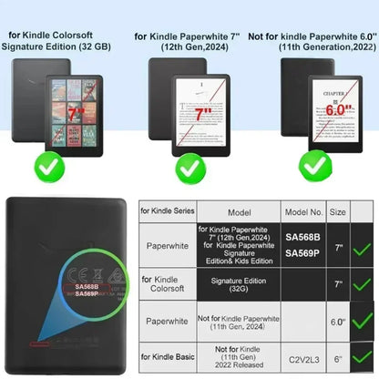 Smart Case For Kindle Paperwhite 12th Gen 7 inch SA568B SA569P Handheld Stand Cover Signature Edition 32GB 7 inch With Card Slot