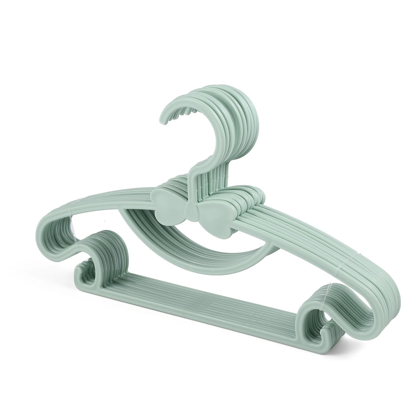 10pcs Portable Kids Clothes Hanger Plastic Display Hangers Household Baby Coat Rack Thickened Bow Coat Hanger Clothing Organizer