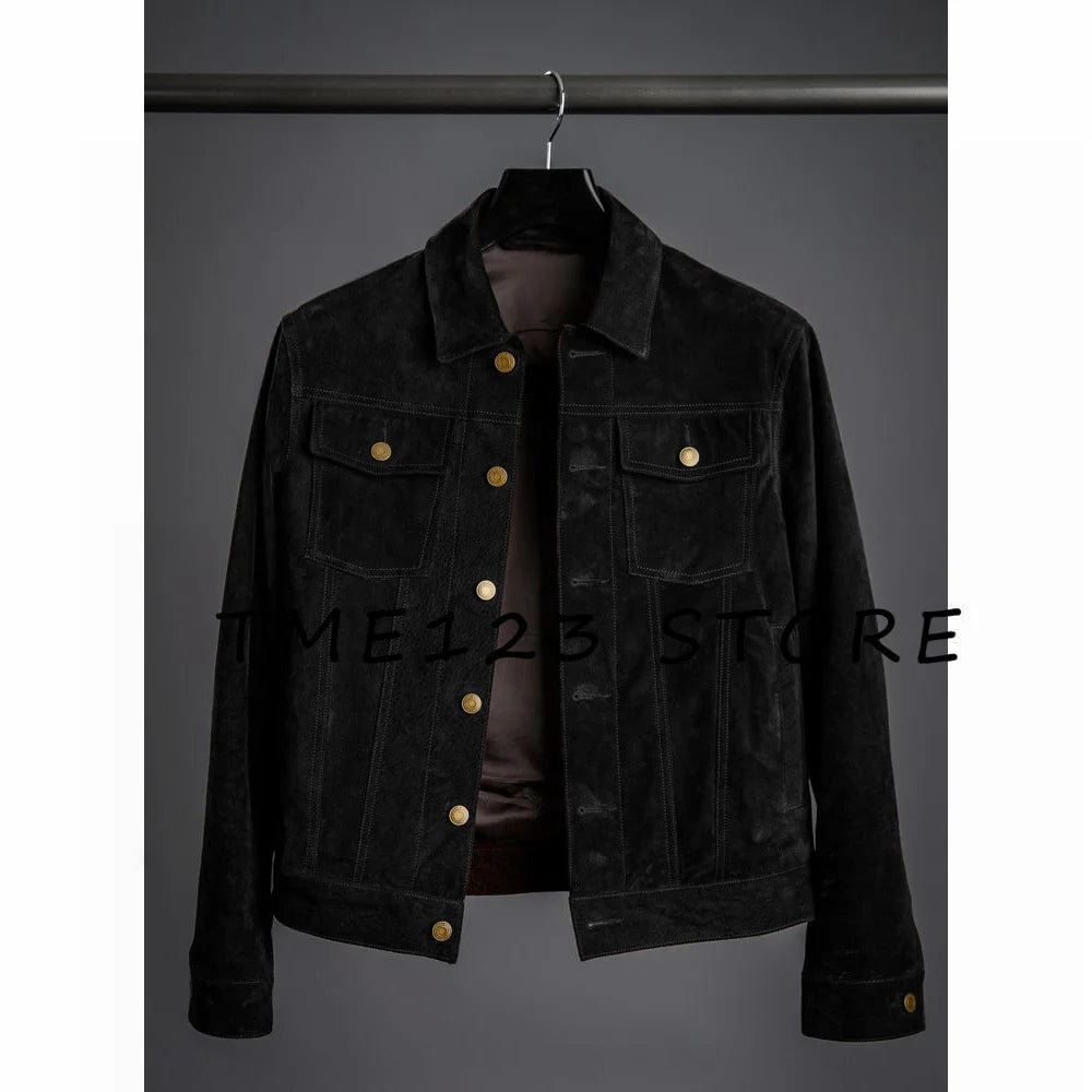 Jackets Man 2024 New Suede Men's Jacket High Quality Simple Jacket Korean Reviews Many Coat Mens Clothing Coats