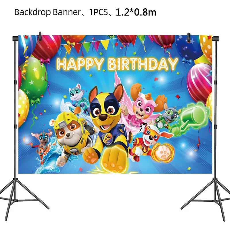 PAW Patrol Birthday Party Decoration Kids Toy Hat Gift Aluminum Foil Balloon Disposable Tableware New Banner Boy Event Supplies