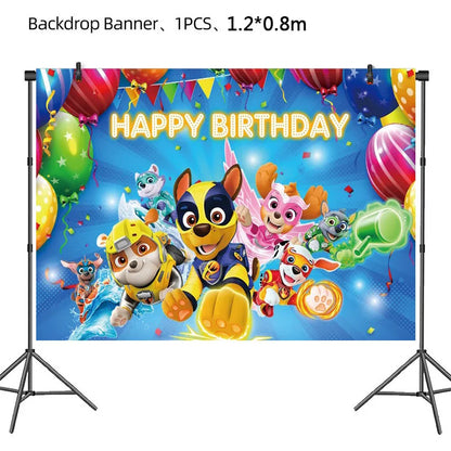 PAW Patrol Birthday Party Decoration Kids Toy Hat Gift Aluminum Foil Balloon Disposable Tableware New Banner Boy Event Supplies