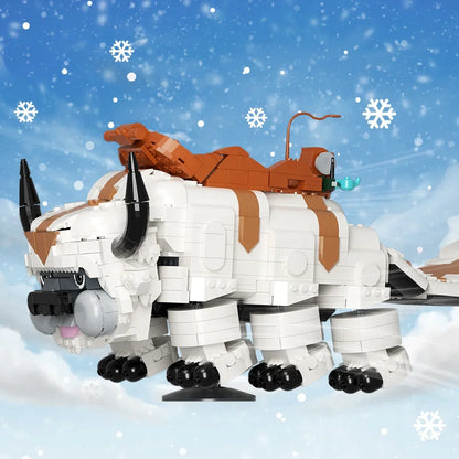 MOC Flying Bull Model Building Blocks Set Animation Movie Flying Bison Mount Bricks Building Blocks Toys Ornaments Kids Gift