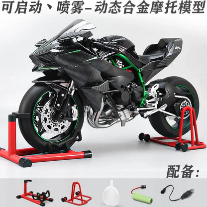 Spray1:6 Kawasaki Ninja H2R Alloy Metal Diecast Motorcycle Model Car Outdoor Sports Classic Sentiment Collect ornaments