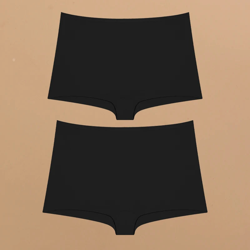 2pcs Women's Cotton Boxers Panties Female Seamless Sports Boyshorts Underwear Female Solid Soft Lingerie Safty Shorts XS-XL 2024