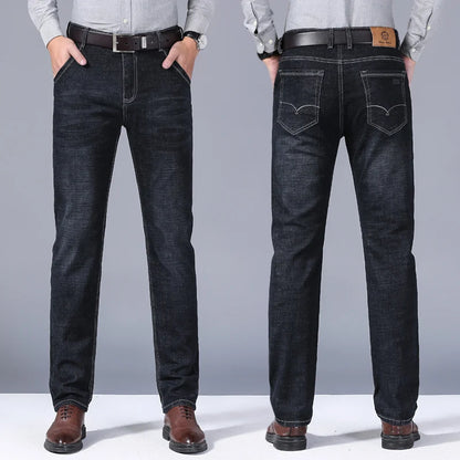 Men's New Classic Work Clothing High-quality Business Jeans Casual Straight Stretch Fashion Denim Trousers Male Brand Clothing