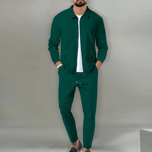 Spring And Fall's Best-Selling Men's Waffle Suit,Solid Color, Jacket And Pants, Seven Solors, S-3XL, Street-Style Men's Wear