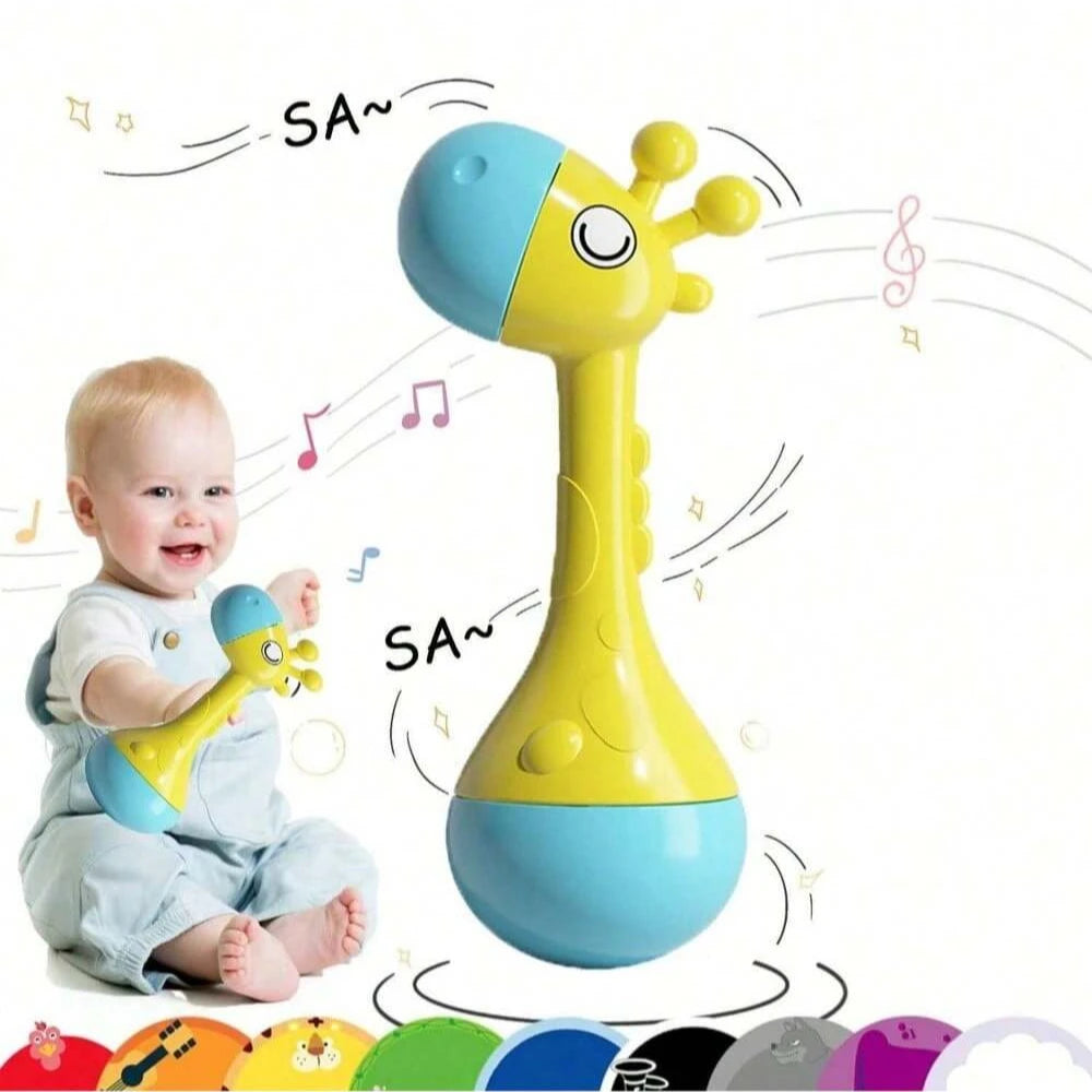 Cute animal Hand Cranked Bell - Early Childhood LearningToy That Enhances Grip Strength Promotes Visual And Auditory Development