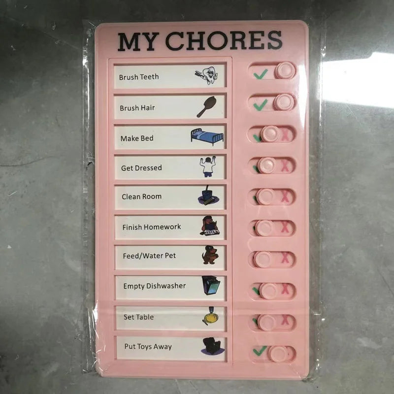 Reusable Chore Chart Planning Board Portable Memo Checklist Board for Kids Detachable Plastic Daily Task Schedule Reminder Chart