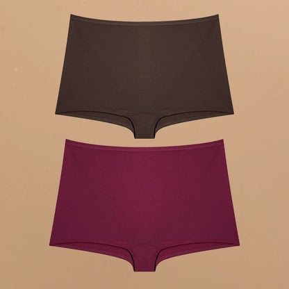 2pcs Women's Cotton Boxers Panties Female Seamless Sports Boyshorts Underwear Female Solid Soft Lingerie Safty Shorts XS-XL 2024