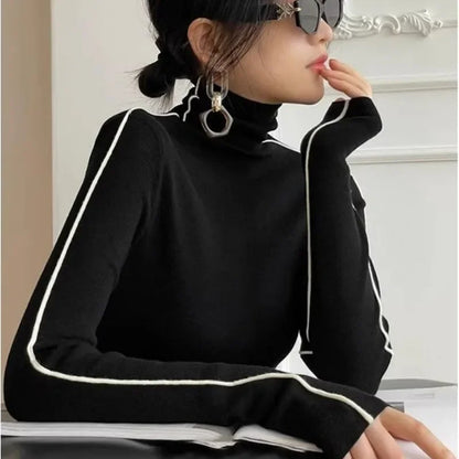 Turtleneck Pullovers Winter Slim Fit Long Sleeved Top 2025