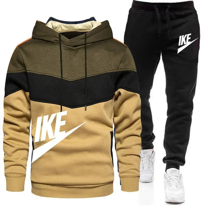 Autumn and winter Sportswear suit men's hoodies set casual warm sports sweater brand pullover + jogging pants 2-piece set