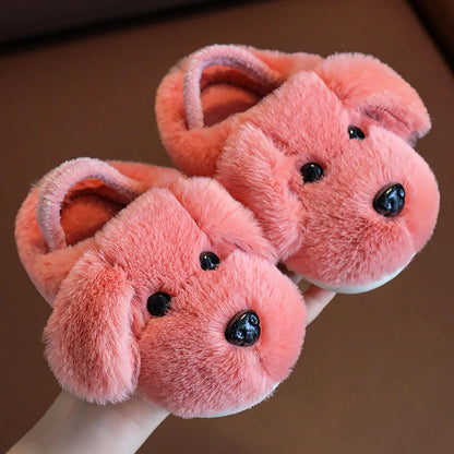 Children's Cotton Slippers for Boys Aged 1-5 Years Old Cute Cartoon Girls' Slippers Infants and Young Children Autumn and Winter