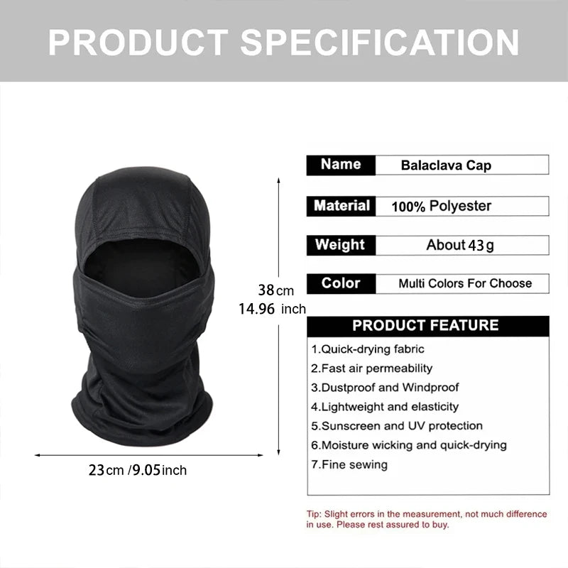 Camouflage Balaclava Cap Outdoor Sunscreen Breathable Full Face Mask Motorcycle Bicycle Helmet Inner Cap Men Women Cycling Mask