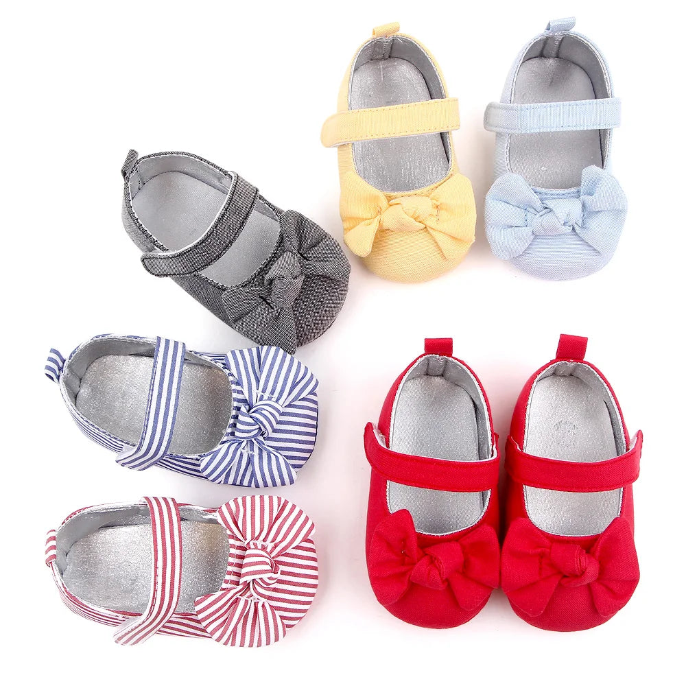 Baby Girl Princess Shoes Soft PU Classical Bowknot Beautiful and Cute for Newborn Girl Spring and Summer Prewalking 2023 Fashion