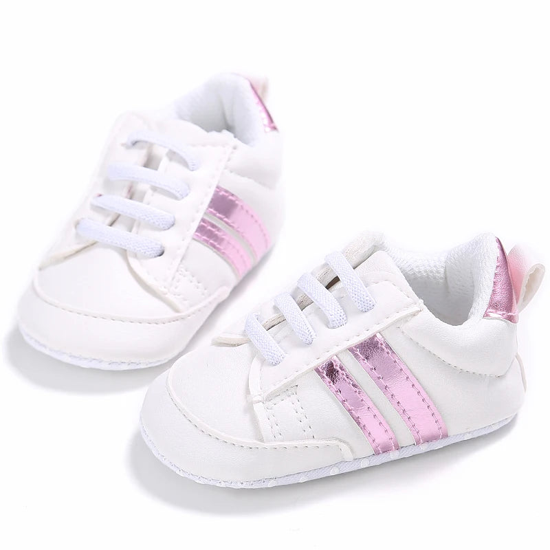 Toddler Baby Girl Shoes 0 to 3 6 9 12 18 24 Months Casual Cute Gold White Baby Boy Shoes First Walkers Soft Crib Shoes Infantil