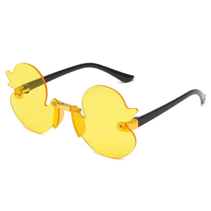 Fashion Children'S Sunglass Rimless Cartoon Duck Shape Sunshade Anti-Ultraviolet Glasses Party Decorative Glasses For Child Kids