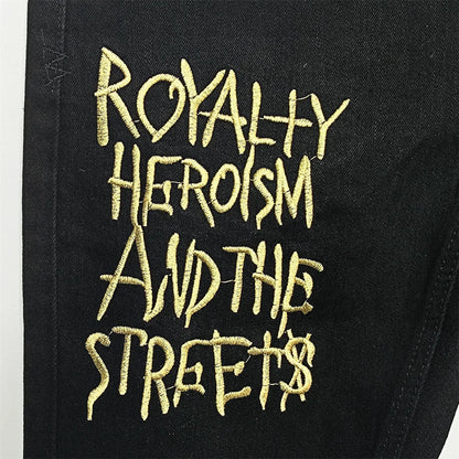 25SS New KSUBI Cross Jeans Men fashion High Street Black letter embroidery Old Patch Stretch Skinny Jeans Hip Hop Pencil Pants