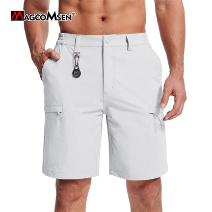 MAGCOMSEN Men's Hiking Shorts 5 Pockets Waterproof Ripstop Quick Dry Outdoor Cargo Fishing Safari Shorts