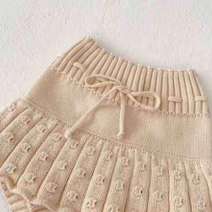 INS Spring and Autumn Fashion Net Red Infant and Toddler Girl Baby Foreigner Stripe Knitted Coat+Knitted Skirts Two Piece Set