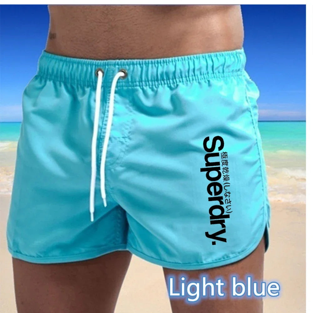 Summer Hot Selling Men's Beach Shorts Breathable Fast Drying Casual Fashionable Surfing Shorts 2024 Fitness Running Shorts