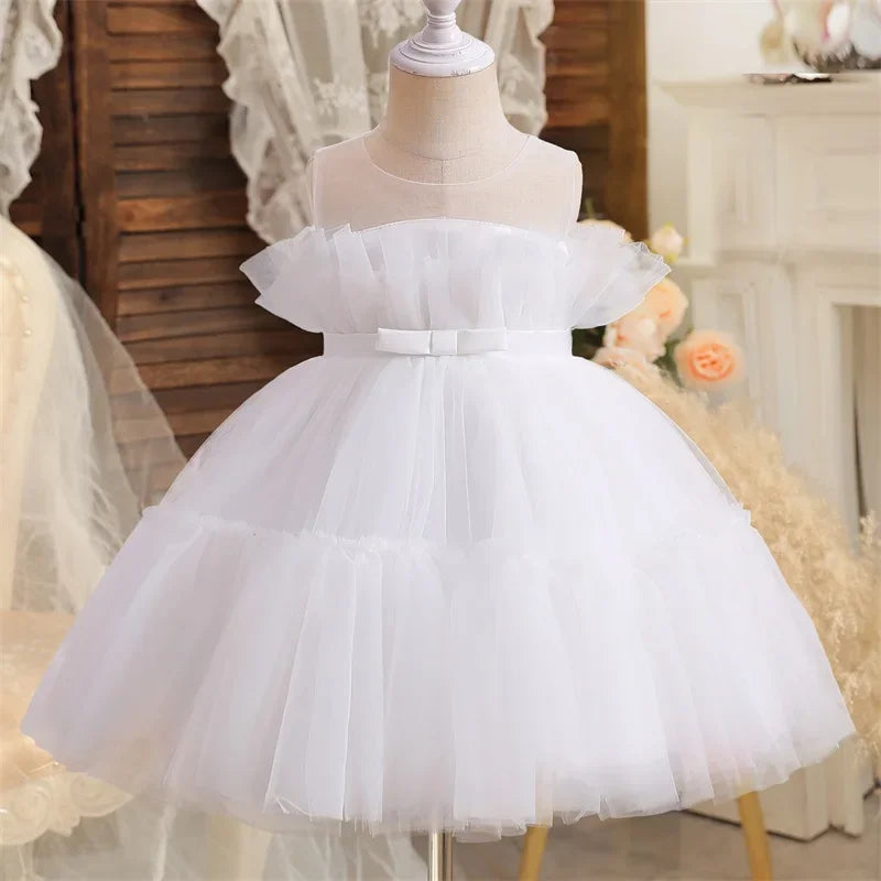 Baby Dresses For Girls Kids Wedding Bridesmaid Gown Toddler Tulle Infant Outfits Vestidos 1-5 Year