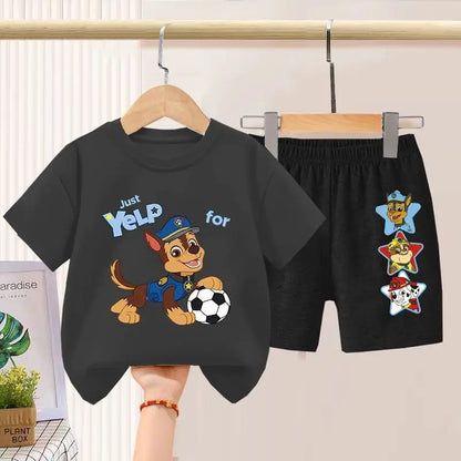 PAW Patrol Children's T-shirts Sets Boys Summer Short Sleeve Shorts Two Piece Suit Kids Outfits Breathable Sport Clothes Set