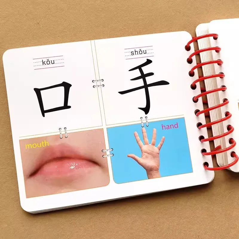 New English & Chinese Kids Book Characters Cards Learn Chinese with Pinyin Books for Children Color Art Education Books