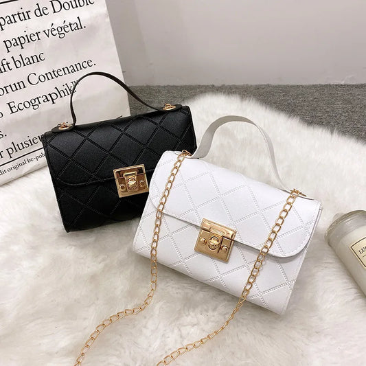 New Casual Chain Crossbody Bags For Women Luxury Simple Shoulder Bag Ladies Designer Handbags PU Leather Messenger Bags