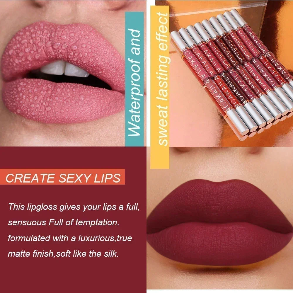 Matte Velvet Lip Glaze Long Lasting Silky Smooth Liquid Lipstick Not Easy To Fade Lip Gloss Makeup Sexy For Women Lip Tint