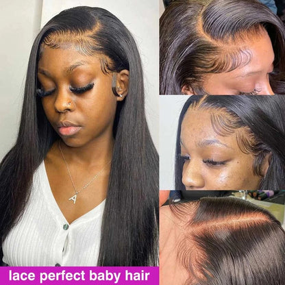 360 Lace Frontal Wig Brazilian Bone Straight 13x4 Transparent Lace Front Human Hair Wigs For Black Women Pre Plucked Bling