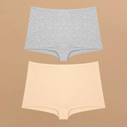 2pcs Women's Cotton Boxers Panties Female Seamless Sports Boyshorts Underwear Female Solid Soft Lingerie Safty Shorts XS-XL 2024