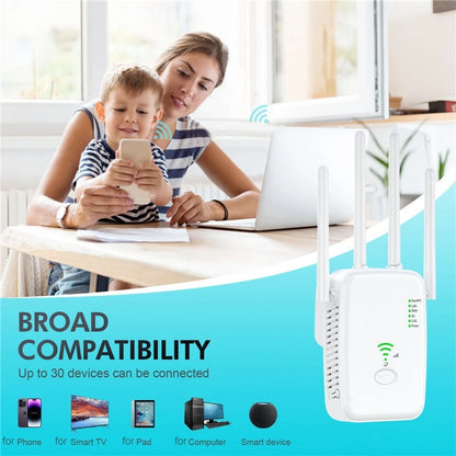 5Ghz WIFI Booster Repeater 1200Mbps Wireless WiFi Extender 2.4G/5GHz Network Amplifier Router Long Range Signal Repeater