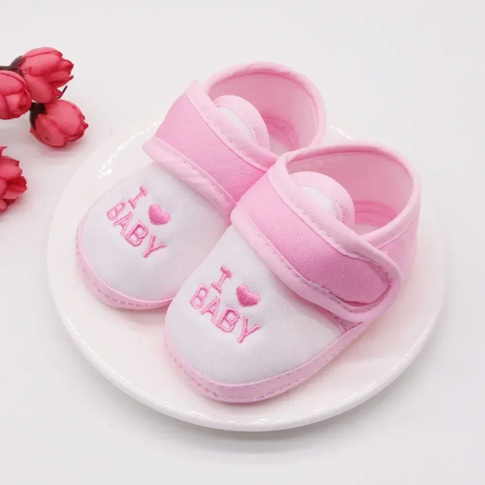 Double Heart Spring and Autumn Shoes for Men and Women 0-1 Years Old Soft Soled Toddler Shoes 3-6-9 Months Baby Walking Shoes