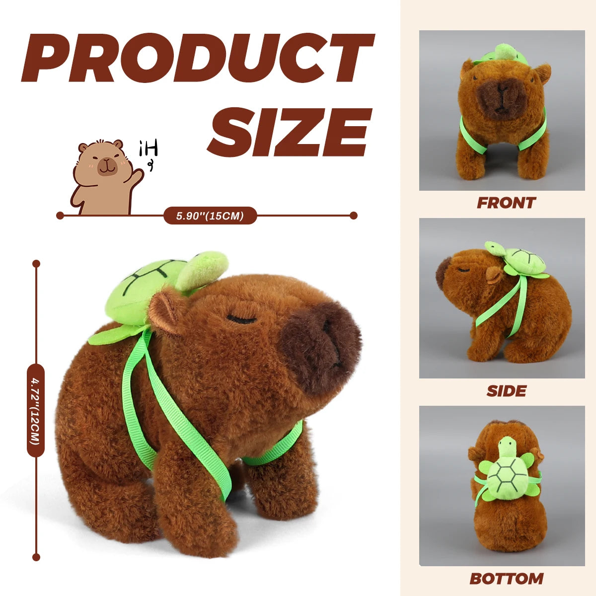 1Pc Plush Walking Sound Moving Pet Kids Electric Capybara Back Turtle Toy
