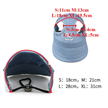 Dog Baseball Hat Parent-Child Cap Outdoor Sun-Proof Wear-Resistant Dog Cat Sun Hats Universal Cute Peaked Cap With Ear Hole