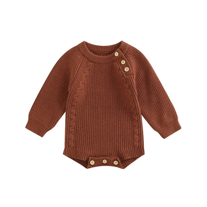 Newborn Infant Baby Girl Boy Knit Sweater Romper Pullover Sweatshirt Fall Winter Baby Clothes Warm Romper Bodysuits