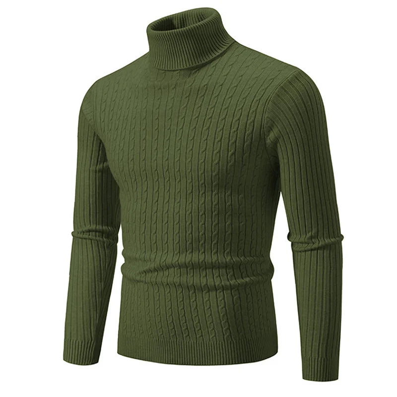 Winter High Neck Thick Warm Sweater Men Turtleneck Brand Mens Sweaters