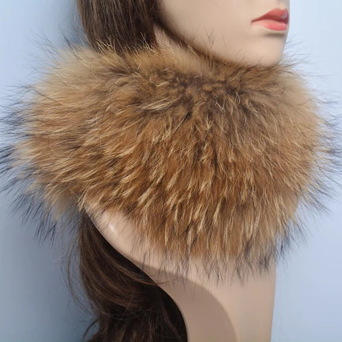 New Luxury Women Outdoor Fox Fur Ring Scarf Winter Good Elastic Knit Real Fox Fur Scarves Neck Warmer Natural Fur Headband Wrap