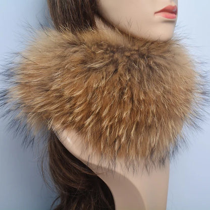 New Luxury Women Outdoor Fox Fur Ring Scarf Winter Good Elastic Knit Real Fox Fur Scarves Neck Warmer Natural Fur Headband Wrap