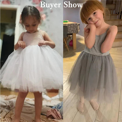 Girls Summer Sleeveless Dress 3 4 7 8 Years Kids Casual Tutu Dresses Outfits Children Lace Mesh Birthday Party Dress for Girls