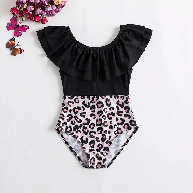 Baby Girls One-piece Swimsuit 1-5Yrs Toddler Kids Swimwear Bikini Flower Girls Summer Beachwear Backless Children Bathing Suit