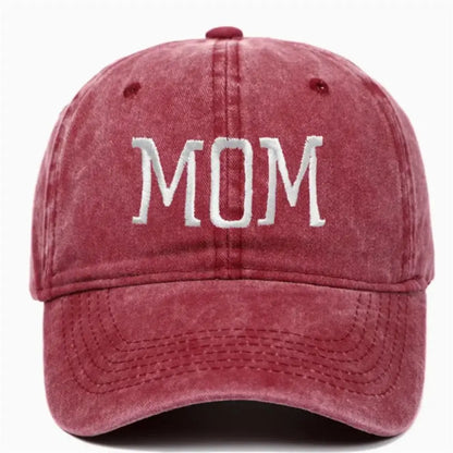 DAD MOM Embroidery Pure Cotton Baseball Cap Fashion Women Men Hat Sport Visors Snapback Cap Sun Hat Breathable Outdoor Caps