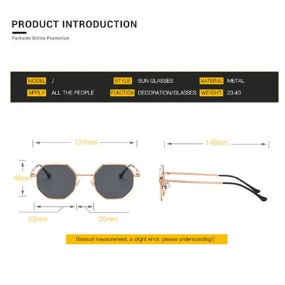 KLASSNUM Women Metal Sunglasses Vintage Men Octagon Luxury Brand Design Sun Glasses UV400 Protection Polygon Frame Eyepiece 2024