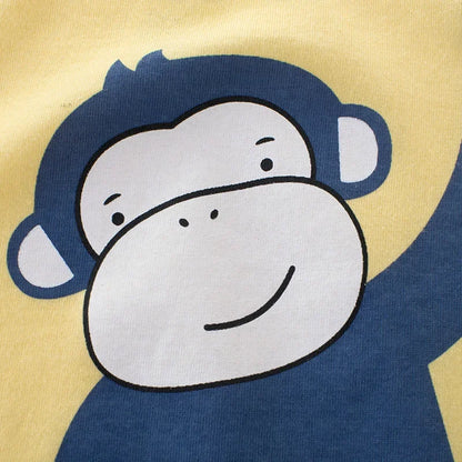 2024 Summer Cartoon Elephant T Shirt Boys Girls Animals Short Sleeve O-Neck T-Shirts Kids Clothes Toddler Cotton Tops