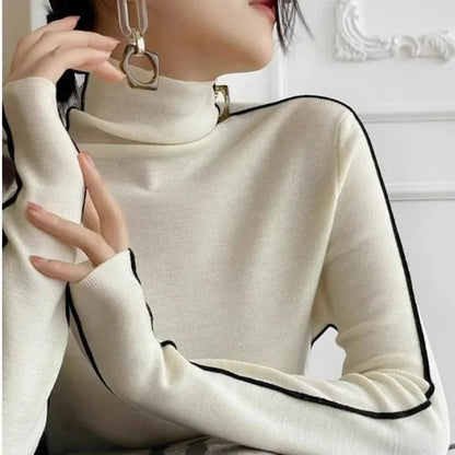 Turtleneck Pullovers Winter Slim Fit Long Sleeved Top 2025