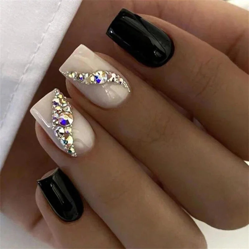 24pcs Fake nails Deals Press On Accessories Art Reusable Adhesive False Supplies Charms Products Stylist Decorated False Nails