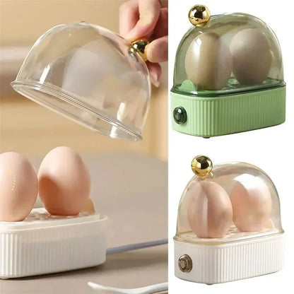 Electric Egg Boiler Automatic Cooker Rapid Egg Boiler Breakfast Machine Multifunctional Egg Cooker 2 Eggs Portable Food Steamer