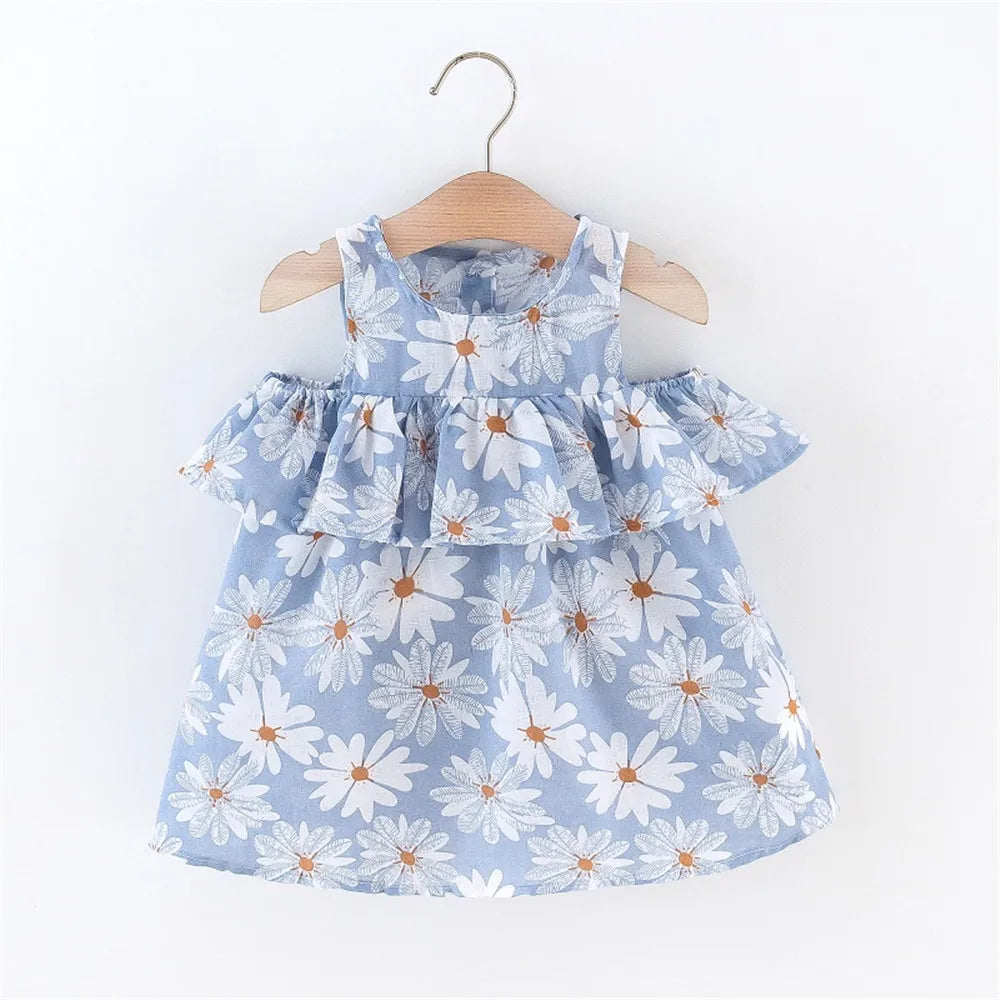 Baby Girl Dresses Summer Daisy Sleeveless Girl Princess Dresses Cute Girls Beach Dresses