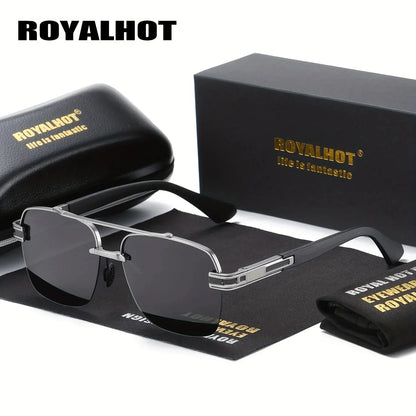 RoyalHot Unisex Polarized Classic Metal Oval Border Sunglasses