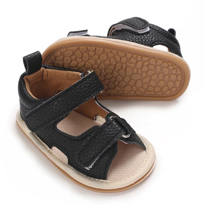 VALEN SINA Summer Baby Sandals Baby Boy Girl PU Leather Shoes Toddler Rubber Sole Flat Anti-slip First Walkers Crib Baby Shoes